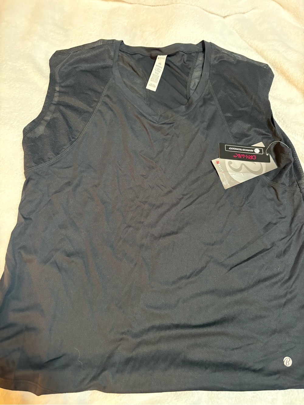 Bally Black Performance Tank Top with Mesh Yoke